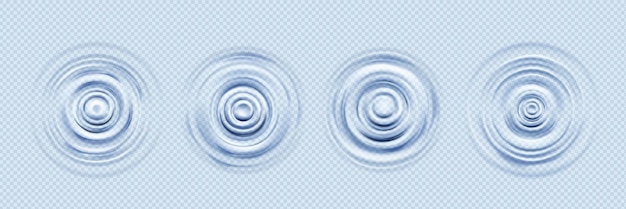 Vetor grátis onda de água onda vetor splash efeito de movimento círculo música textura de som 3d realista isolado suave redondo poça vista superior caindo gota com anel concêntrico branco abstrato azul piscina aqua impacto