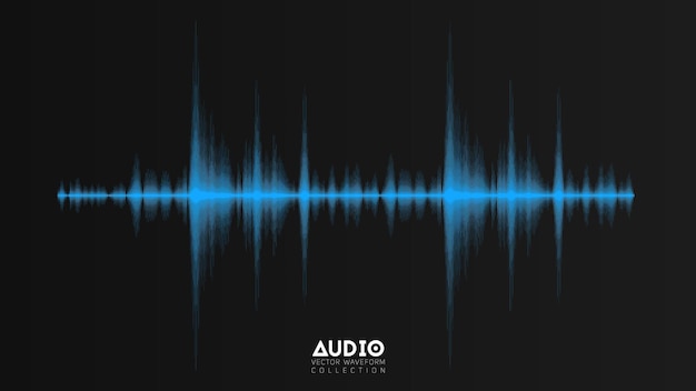 Onda de áudio de eco vetorial. oscilação de ondas de música abstrata. visualização futurista de ondas sonoras. amostra de tecnologia de música sintética. afinar a impressão com barras desfocadas. Vetor grátis