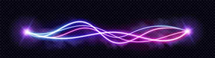 Vetor grátis onda de frequência de voz de áudio neon e fundo de vetor de luz de som abstrato projeto de curva de efeito de pulso de rádio linha de trilha de música de volume ilustração de movimento vibrante gráfico de gráfico led de registro eletrônico