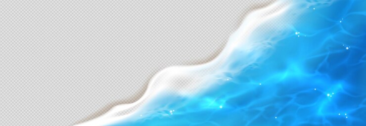 Vetor grátis onda marinha com textura de espuma para vetor de praia 3d