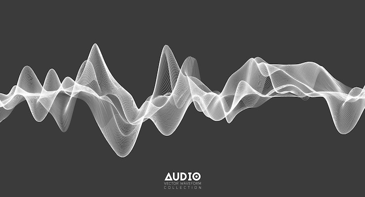 Vetor grátis onda sonora de áudio 3d