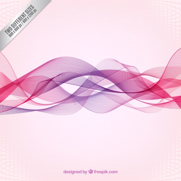 Vetor grátis ondas de fundo abstrato em tons rosa e roxo