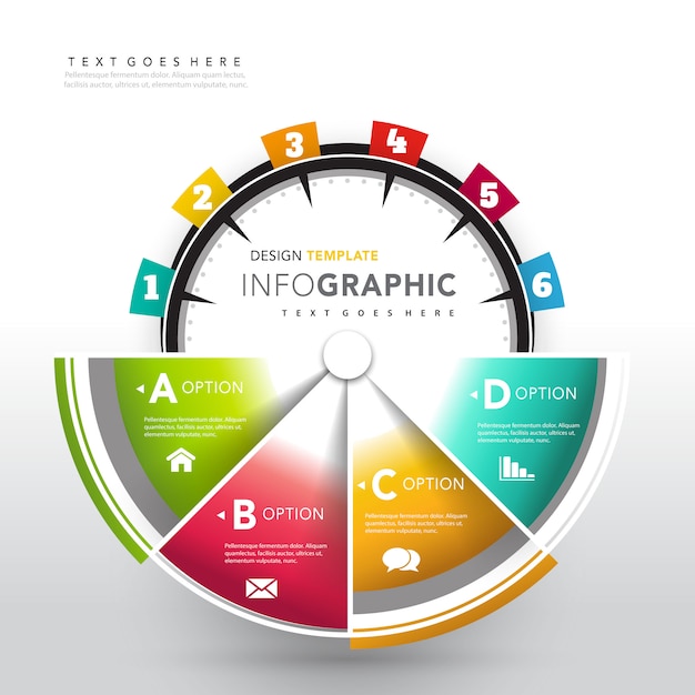 Vetor grátis opção de slide circular infográfico