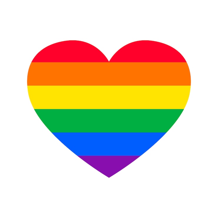 Orgulho gay plana em forma de coração