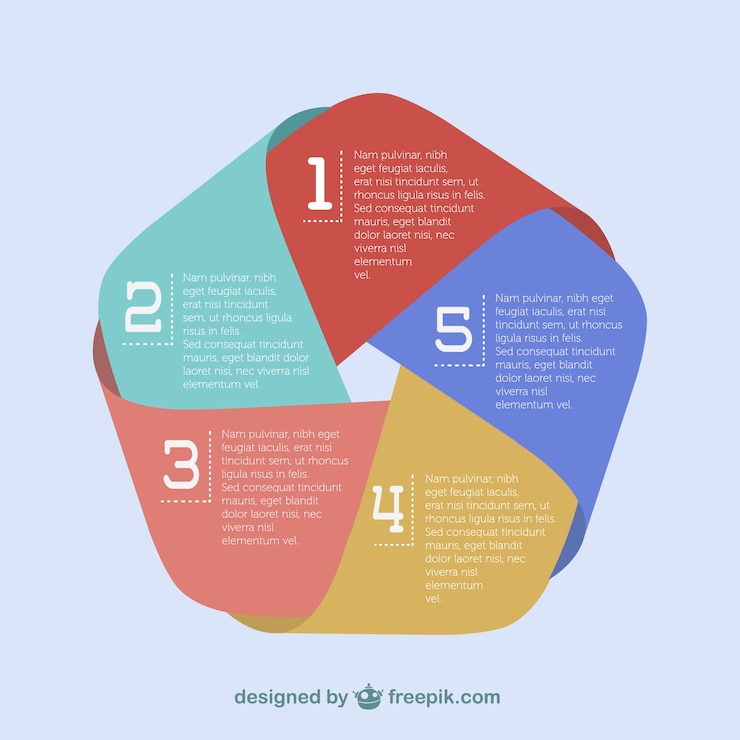 Vetor grátis origami papel infografia livre