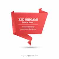 Vetor grátis origami vermelho modelo de balão de fala