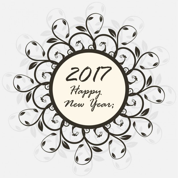 Vetor grátis ornamental novo ano de 2017 de fundo