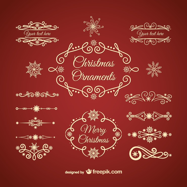 Vetor grátis ornamentos dourados de natal