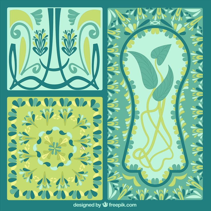 Vetor grátis ornamentos natureza em estilo abstrato