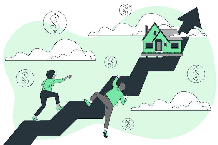 Vetor grátis os preços da habitação aumentam a ilustração do conceito