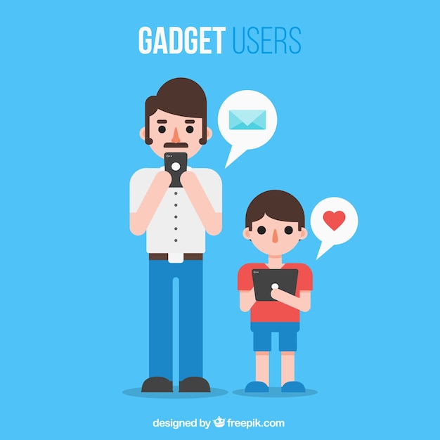 Os usuários do gadget agradáveis