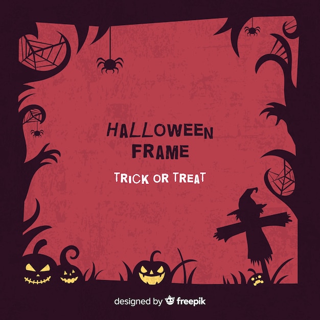 Ótimo quadro de halloween com design plano