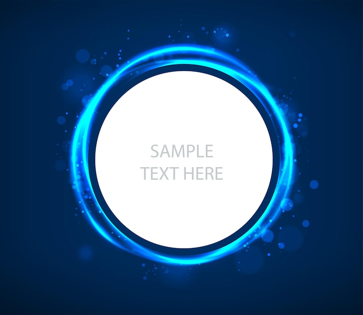 Vetor grátis ouro abstrato redondo quadro de fundo branco e azul brilhante com espaço de cópia para o texto.