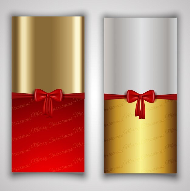 Vetor grátis ouro e prata com um vermelho banners arco