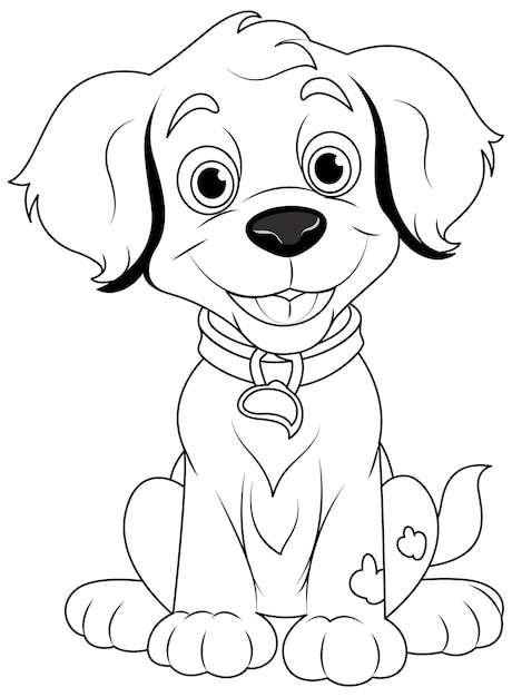 Vetor grátis outline de página de colorir de cão caro