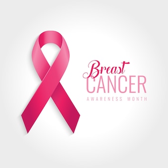 Outubro é o mês de conscientização do câncer de mama no mundo com fita rosa