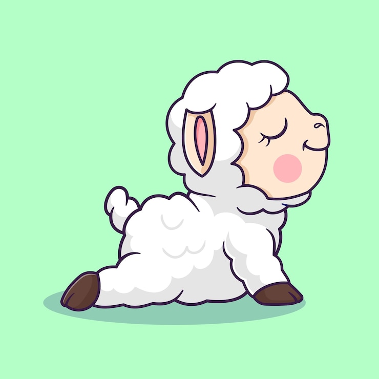 Vetor grátis ovelha bonita que estica ilustração do ícone do vetor dos desenhos animados conceito animal do ícone do esporte isolado no plano