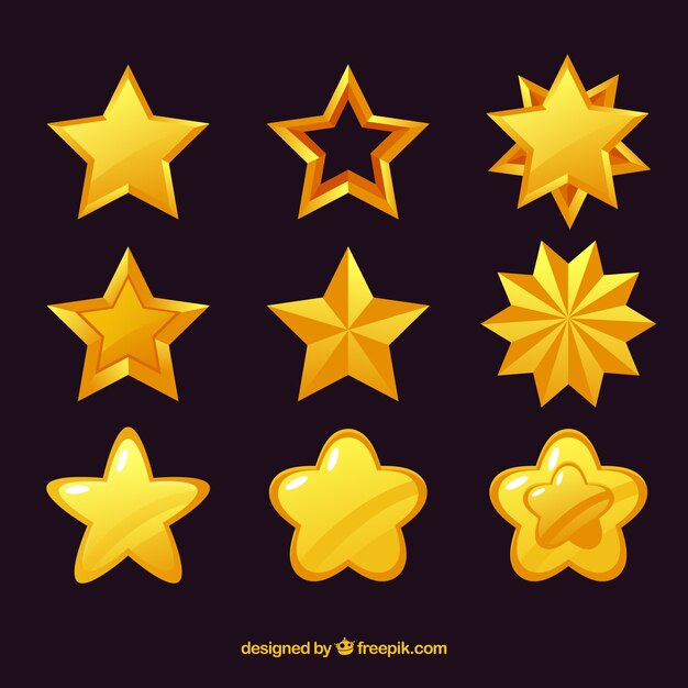 Pack de nove estrelas amarelas