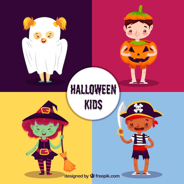 Pack de quatro adoráveis personagens de Halloween