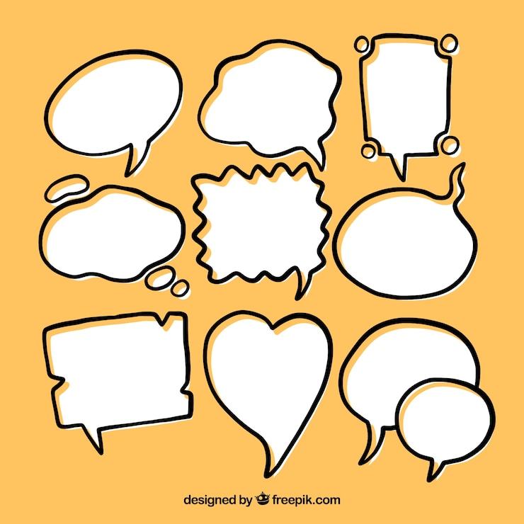 Vetor grátis pack of hand drawn speech bubbles