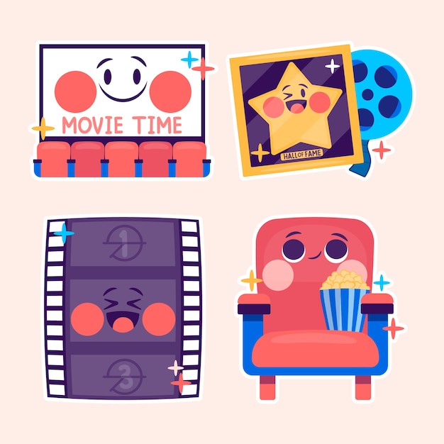 Pacote de adesivos de cinema infantil