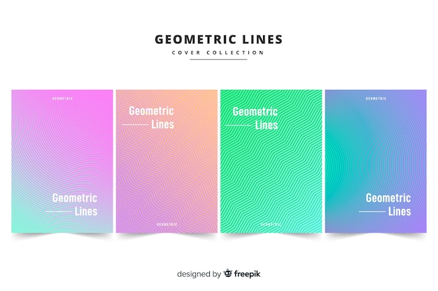 Pacote de brochura de linhas geométricas