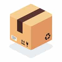 Vetor grátis pacote de caixa de entrega 3d