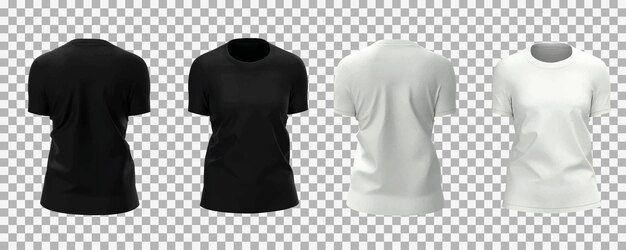 pacote de camisetas femininas brancas e pretas