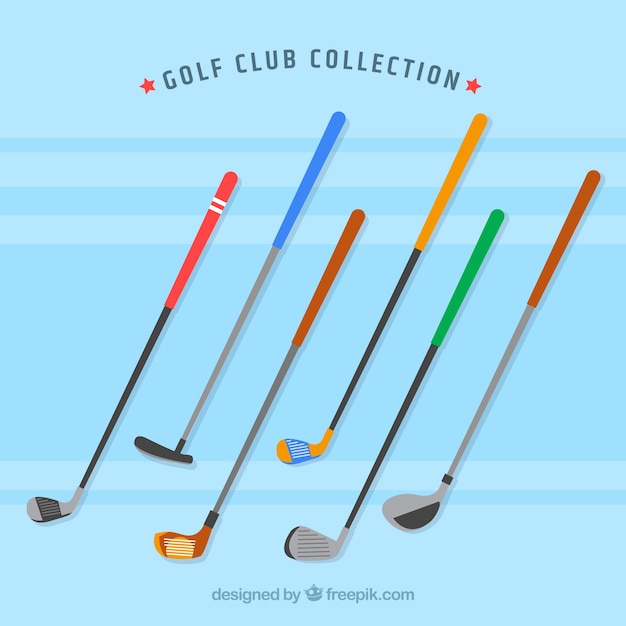 Pacote de clubes de golfe coloridos