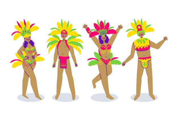 Pacote de dançarina de carnaval brasileira