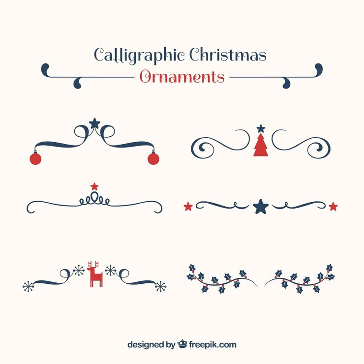 Vetor grátis pacote de elementos decorativos de natal