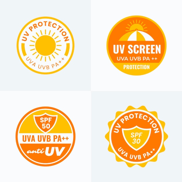Pacote de emblemas uv de design plano