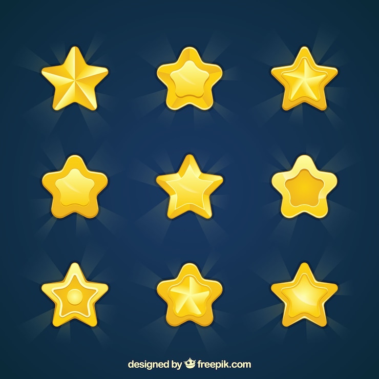 Vetor grátis pacote de estrelas decorativas