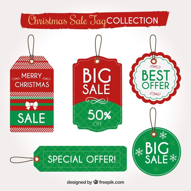 Pacote de etiquetas de vendas de natal