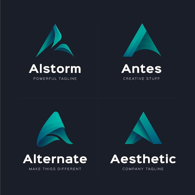 Vetor grátis pacote de gradiente e modelos de logotipo