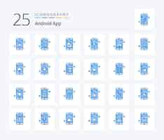 Vetor grátis pacote de ícones do android app 25 blue color, incluindo aplicativo de som de dados de volume do aplicativo