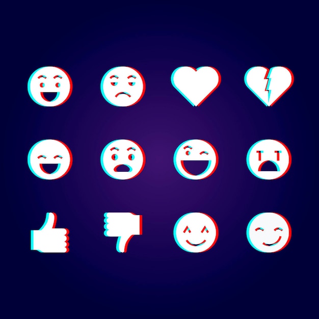 Vetor grátis pacote de ilustrações de emojis de falha