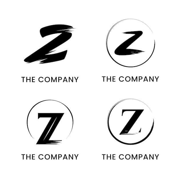 Pacote de logotipo da letra z pintado à mão