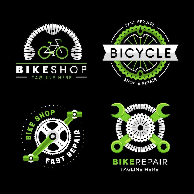 Vetor grátis pacote de logotipo de bicicleta