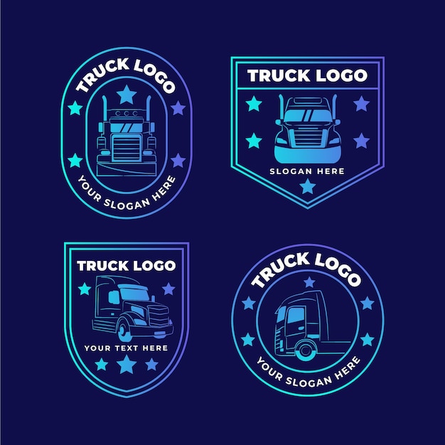 Vetor grátis pacote de logotipo de caminhão gradiente