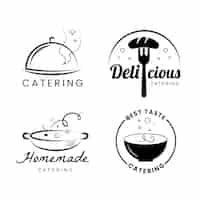 Vetor grátis pacote de logotipos de catering de design plano