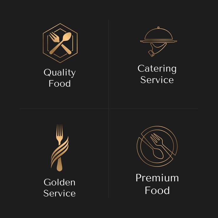 Vetor grátis pacote de logotipos de catering gradiente