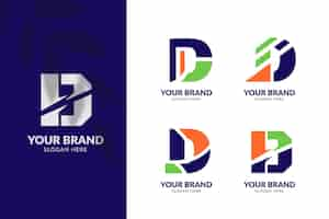 Vetor grátis pacote de logotipos diferentes de design plano