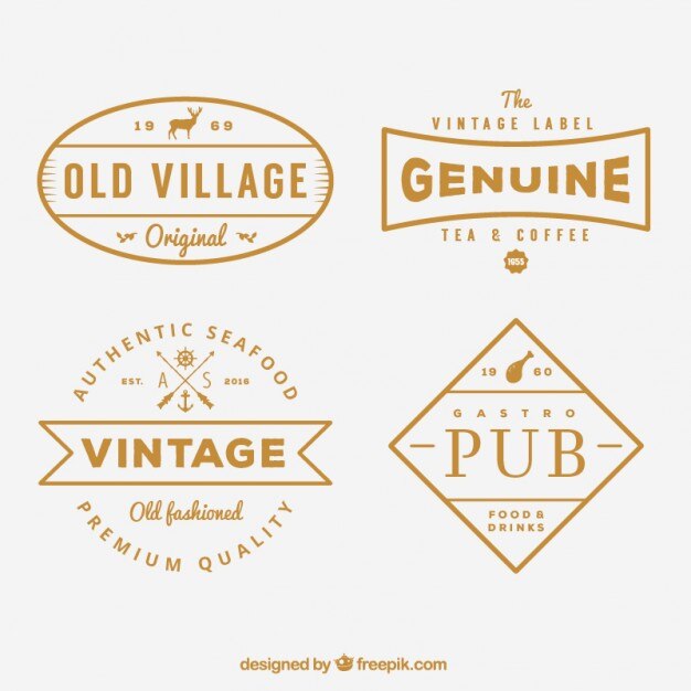 Vetor grátis pacote de logotipos do vintage