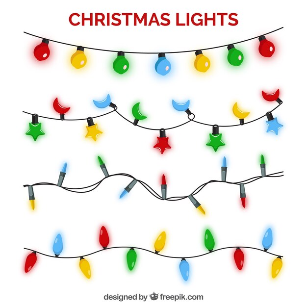 Pacote de luzes de Natal brilhantes
