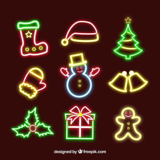 Pacote de luzes de néon natal