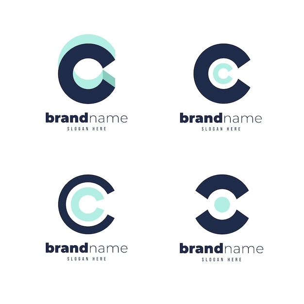 Pacote de modelos de logotipo flat c