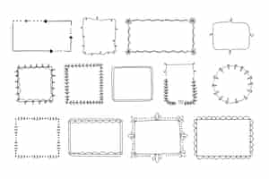 Vetor grátis pacote de moldura ornamental desenhada à mão