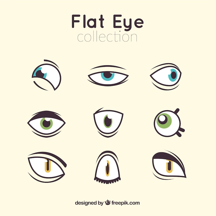 Vetor grátis pacote de olhos coloridos