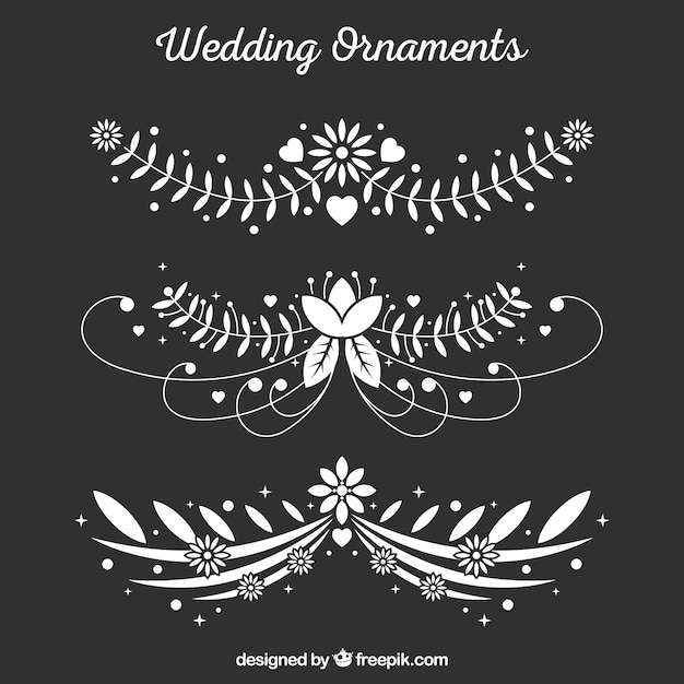 Pacote de ornamento de casamento